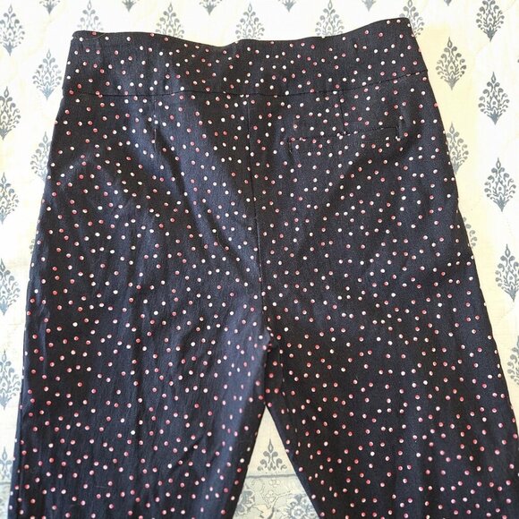 Jenna Rose Black Polka Dot High Rise Ankle Skinny Pants M Retro Stretch - Picture 5 of 11